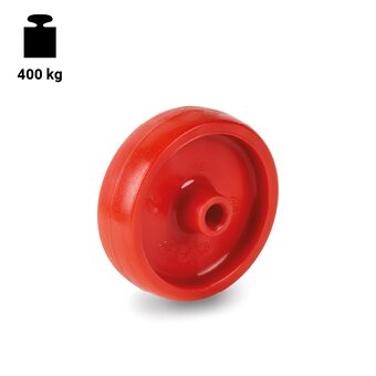 TR-68RED-W-Ruote monolitiche rosse in poliammide 6